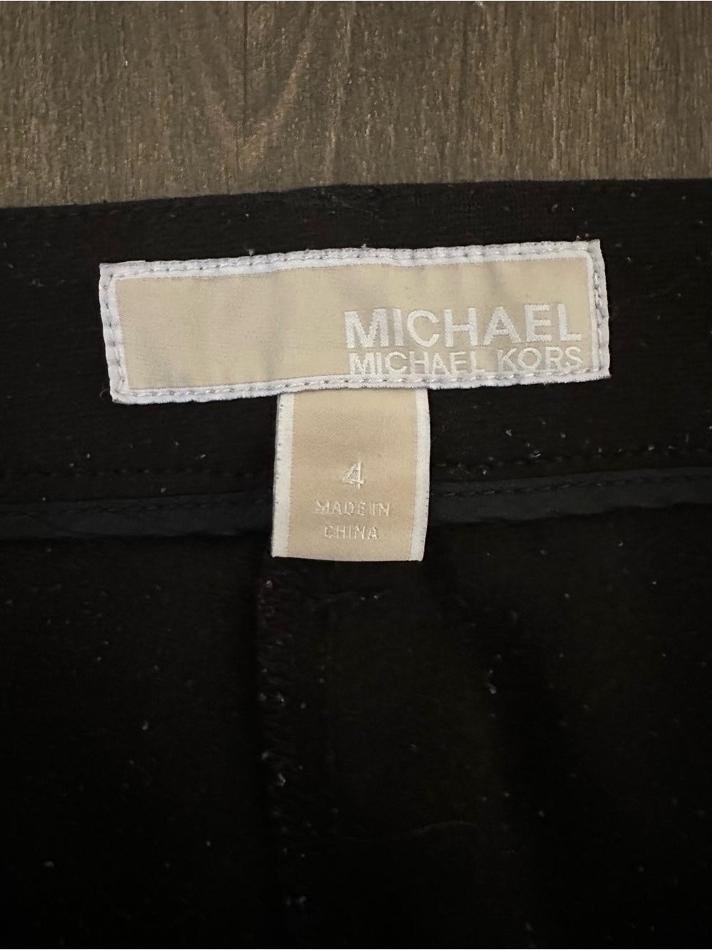 Michael Kors Black Knit Slim Zip-Pocket Bottoms with Gold Accents - Picture 3 of 5